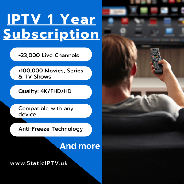 IPTV 1 Year Subscription